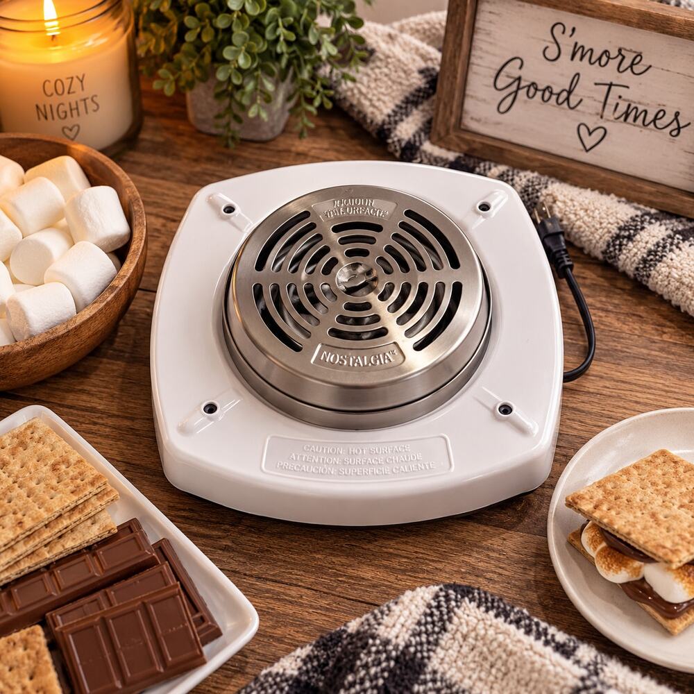 Nostalgia Indoor Electric S’mores Maker Tabletop Marshmallow Roaster